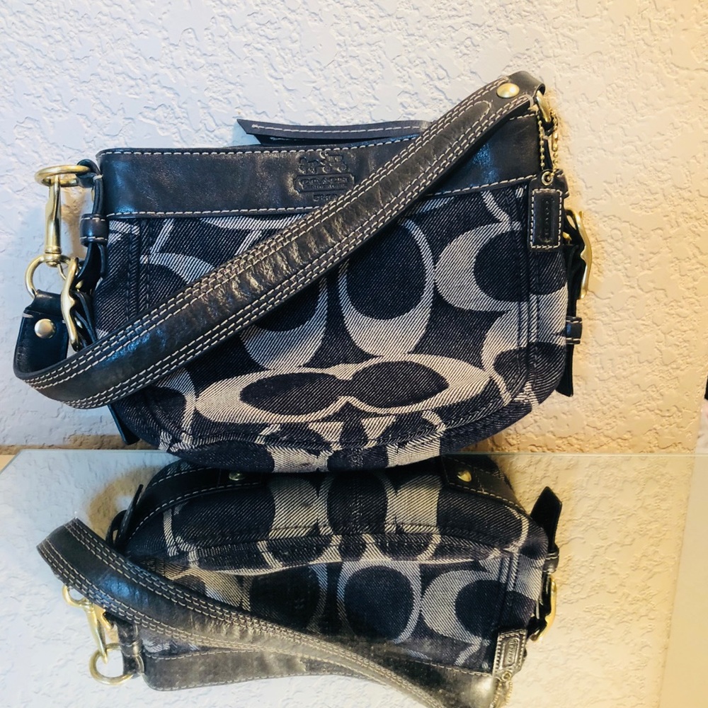 Small denim coach purse
